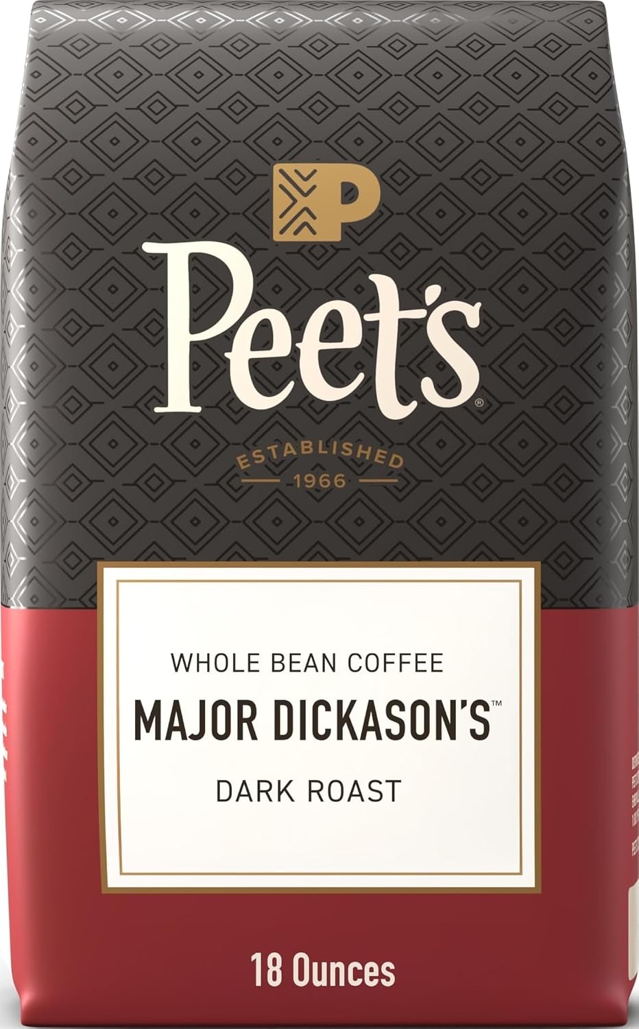 Peet's Coffee Whole Bean Coffee, Dark Roast, Major Dickason's, 18 Ounces