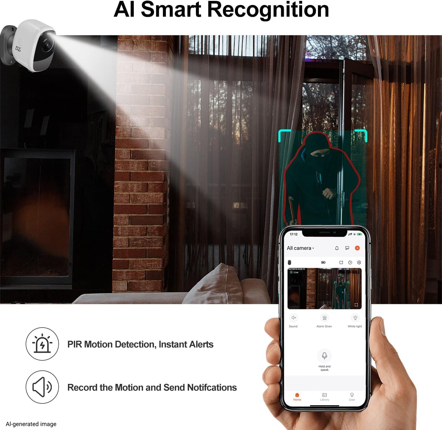 DCT Magnetic Security Camera Outdoor: See Who at Door in 2K - 10s No-Drill