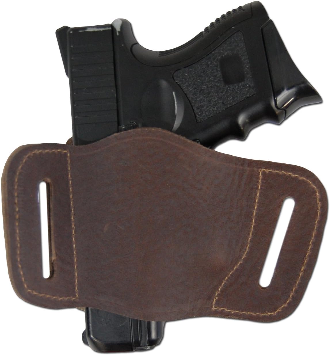 New Barsony Quick Slide Gun OWB Brown Leather Holster for Compact 9mm 40 45 Pistols