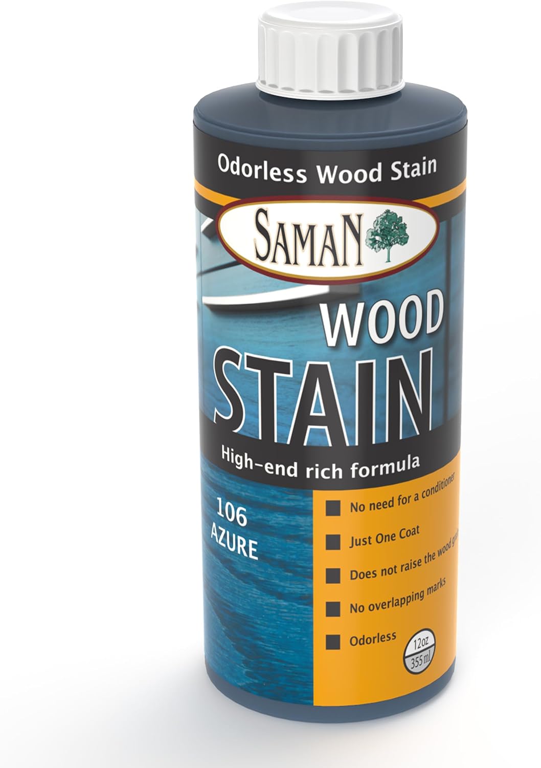 SamaN Interior Water Based Wood Stain - Natural Stain for Furniture, Moldings, Wood Paneling, Cabinets (Antique Walnut TEW-212-12, 12 oz)
