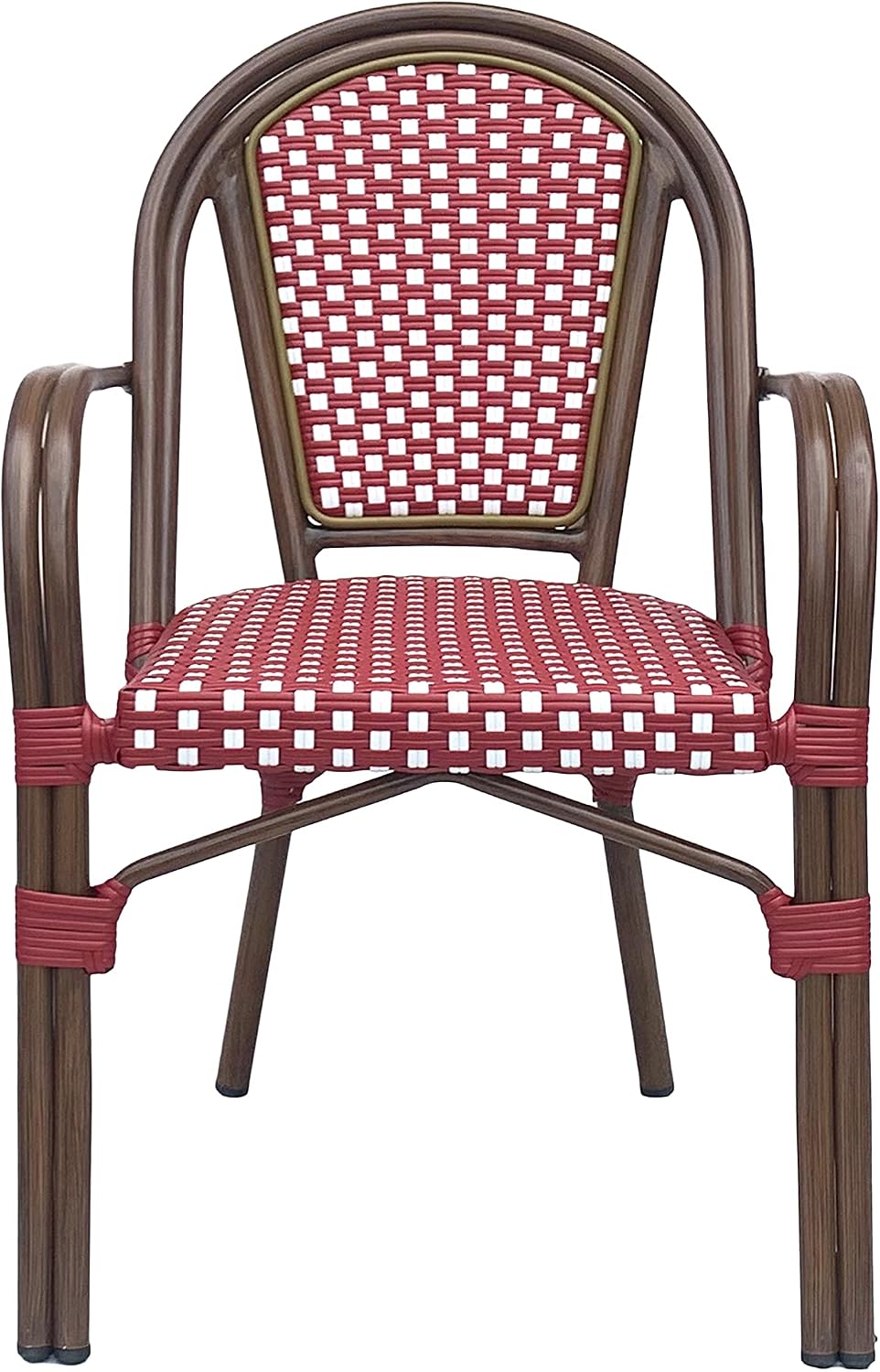 Christopher Knight Home Anastasia Outdoor French Bistro Chair (Set of 2), Black + White + Bamboo Print Finish