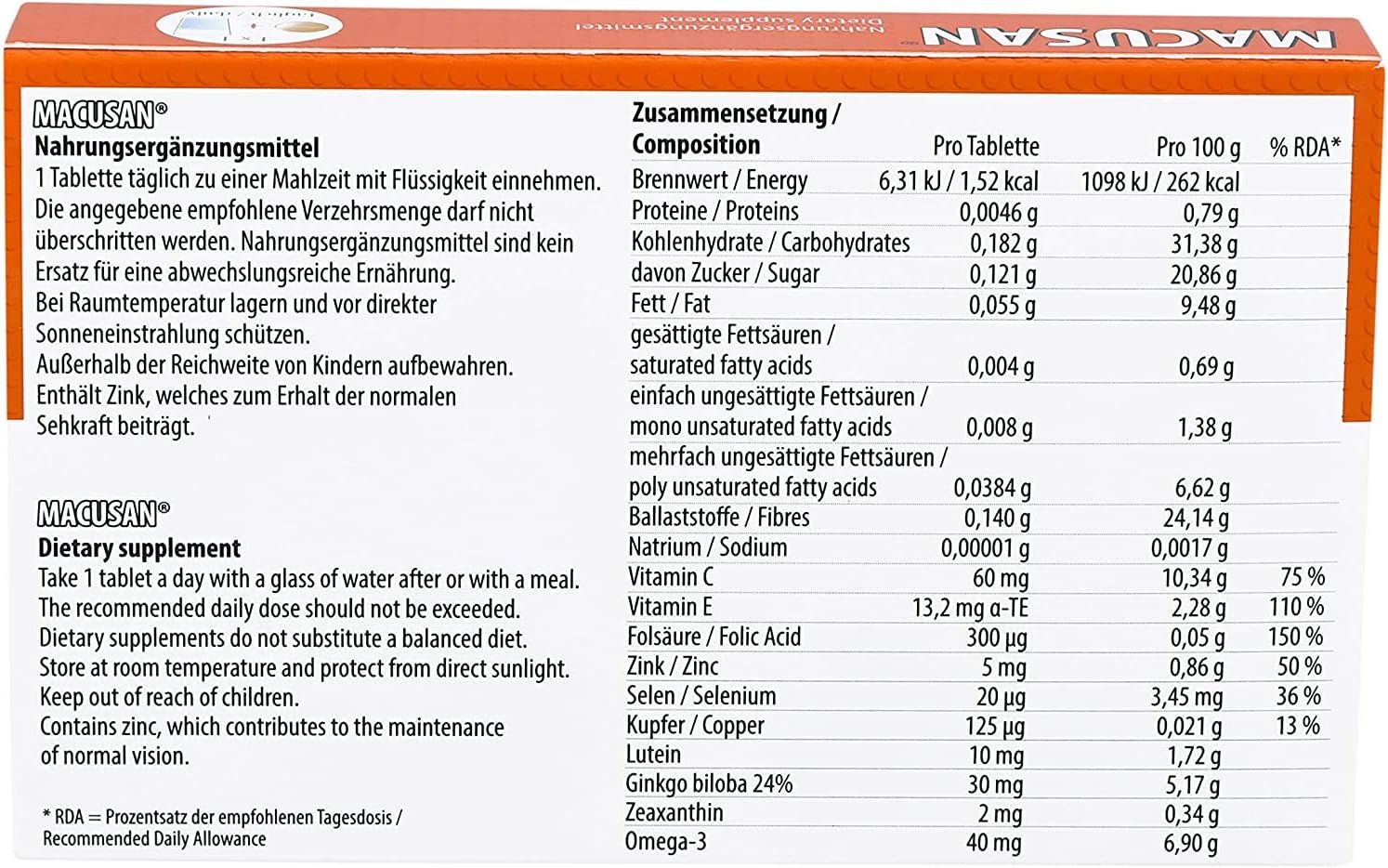 Dry Eye Tablets for Age-Related Eye Health Problems | Eye Vitamin & Mineral Supplement with Lutein, Zeaxanthin