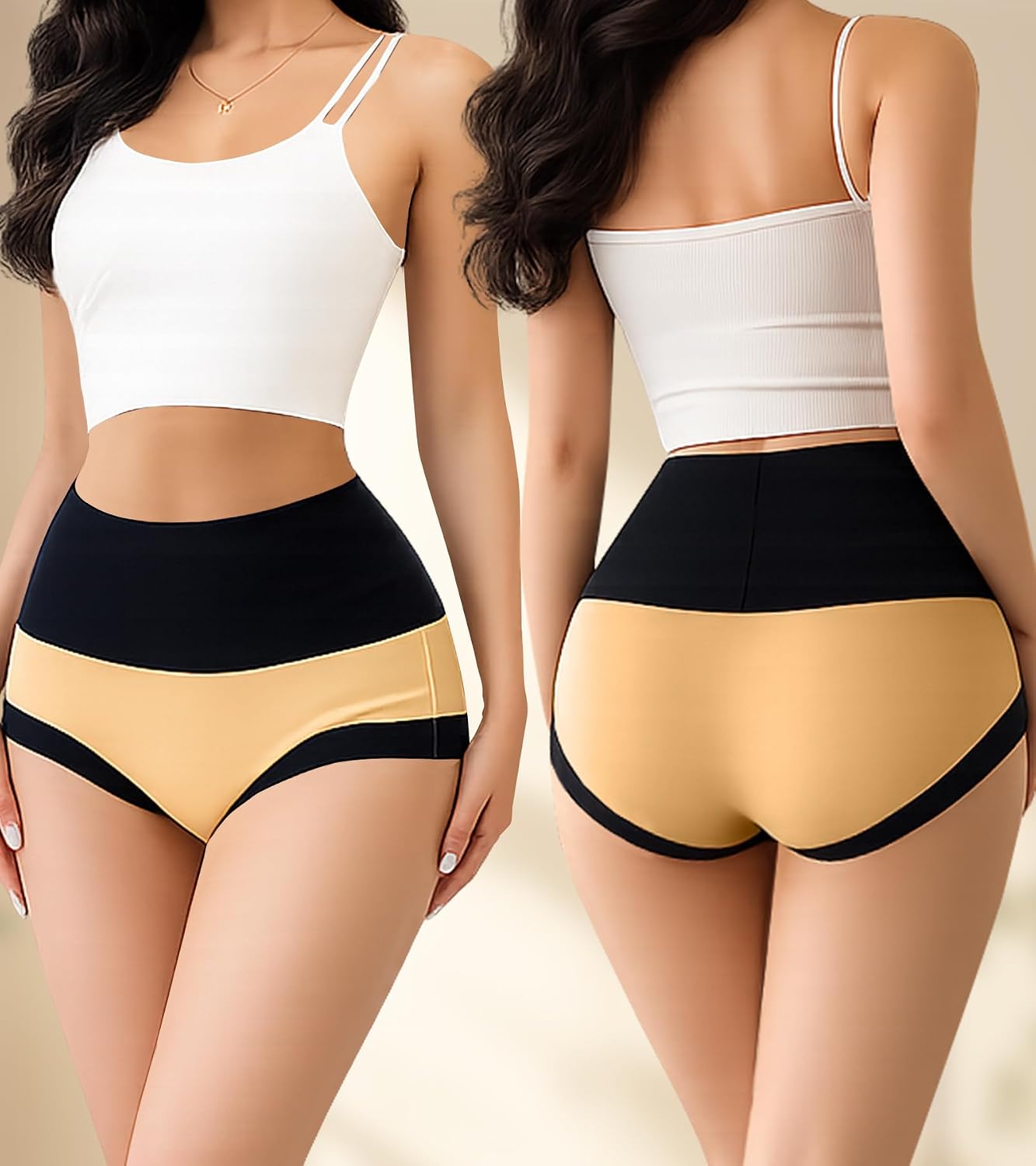 Eiggam Underwear for Women Cotton High Waist Panties Full Coverage Briefs Soft Strech Ladies Breathable Panties-Multi Pack