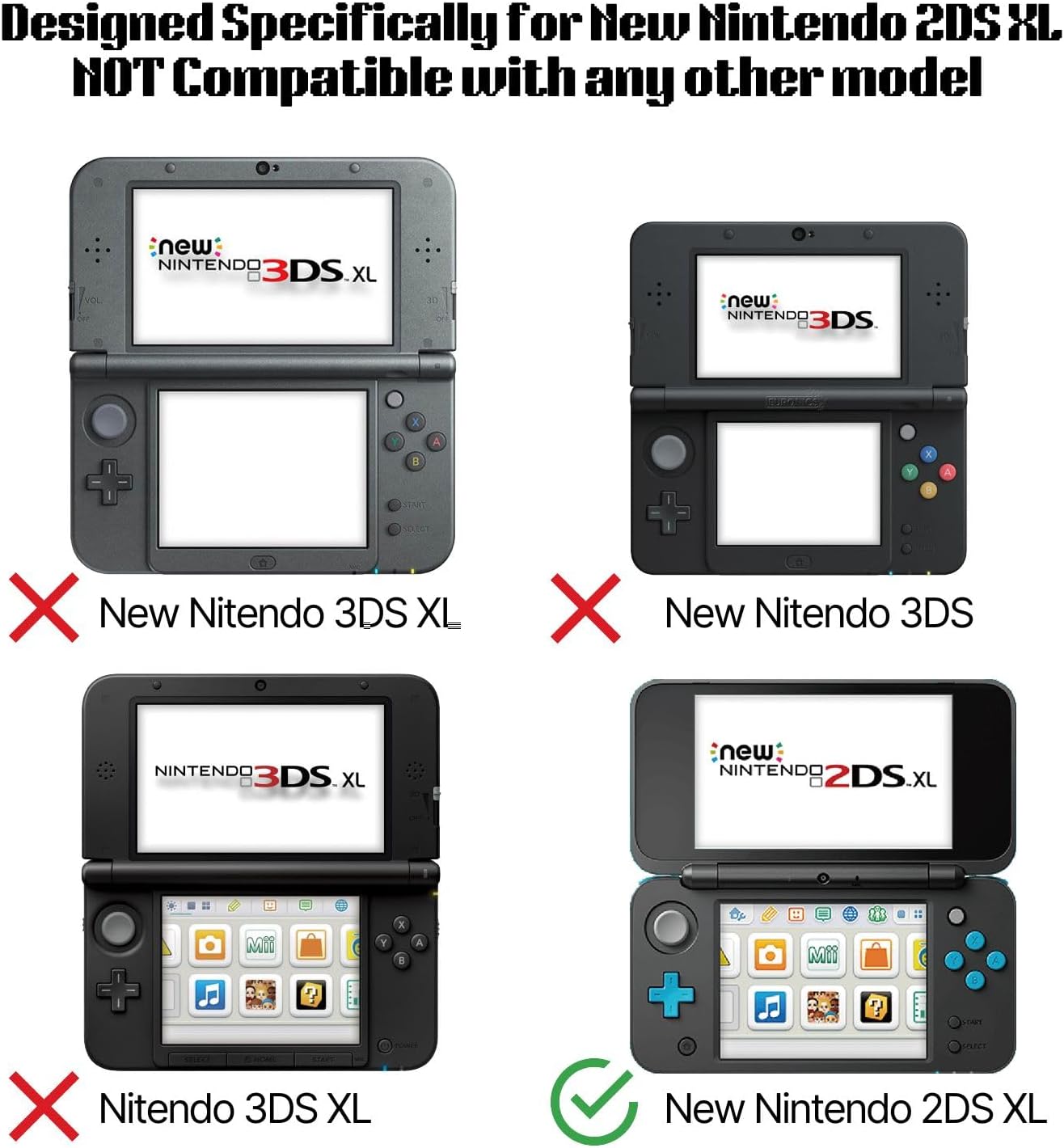 TNP Clear Hard Shell Case for New Nintendo 2DS XL/LL 2017