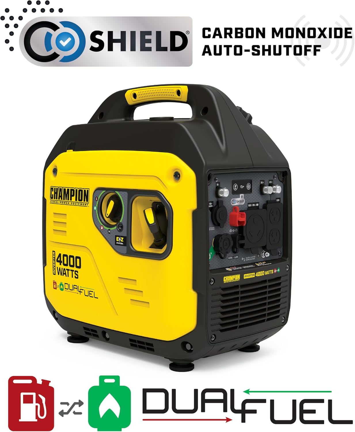 Champion Power Equipment 4000-Watt Dual Fuel RV Ready Portable Inverter Generator with Quiet Technology and Free 3-Year Warranty