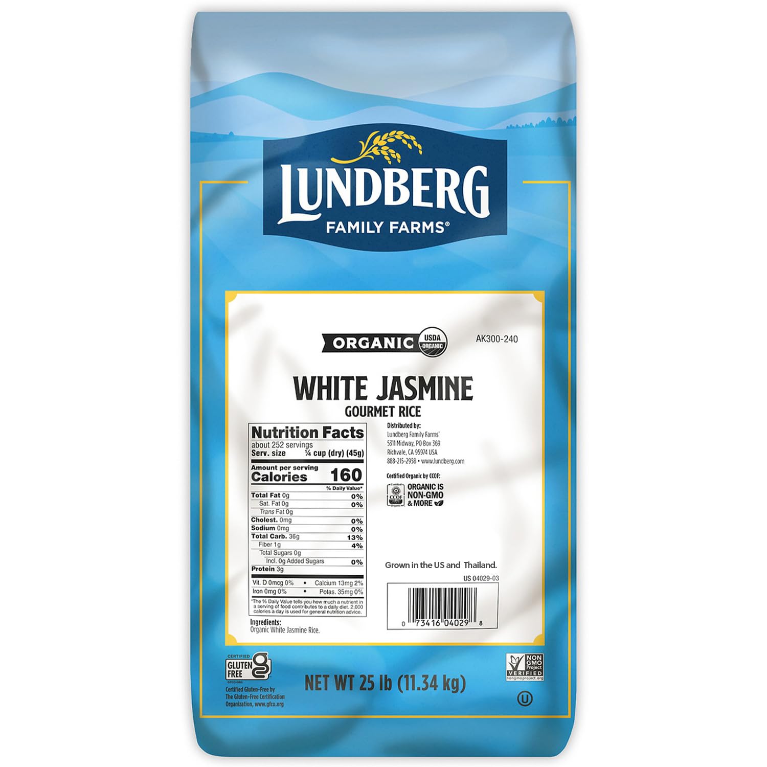 Lundberg Basmati Rice, Long Grain White Rice - Non-Sticky, Fluffy, Nutty, Aromatic Rice, Vegan Food, Healthy Meals, Gluten-Free, Grown in California, 64 Oz