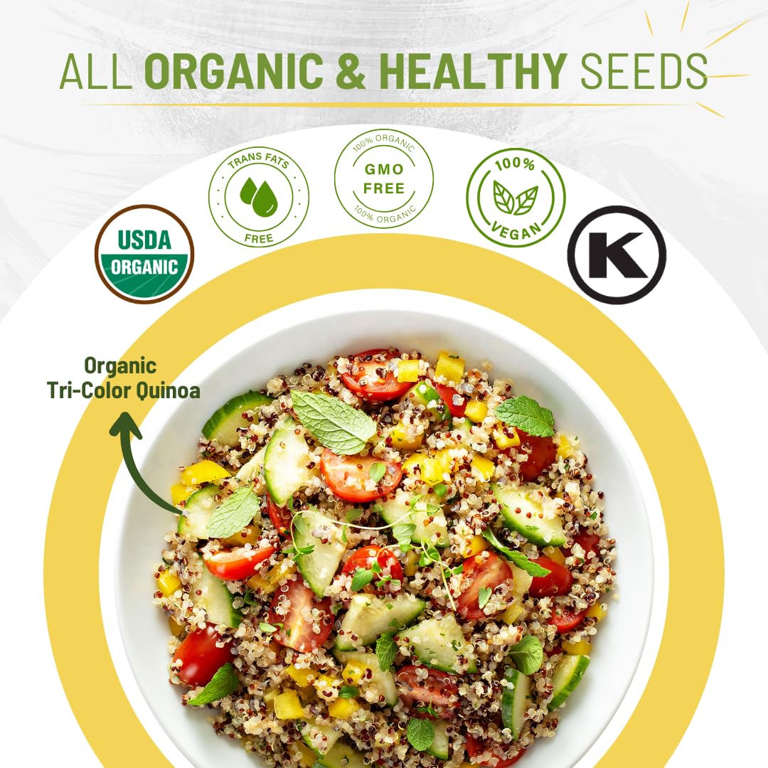 Sunbest Natural Organic Brown Sesame Seeds 32 oz.(2 lb) - USDA Organic, Non-GMO, Vegan, Gluten-free, Kosher - Fresh & Nutrient-Rich Snack, Topping, Baking - 2-Pack 16 oz