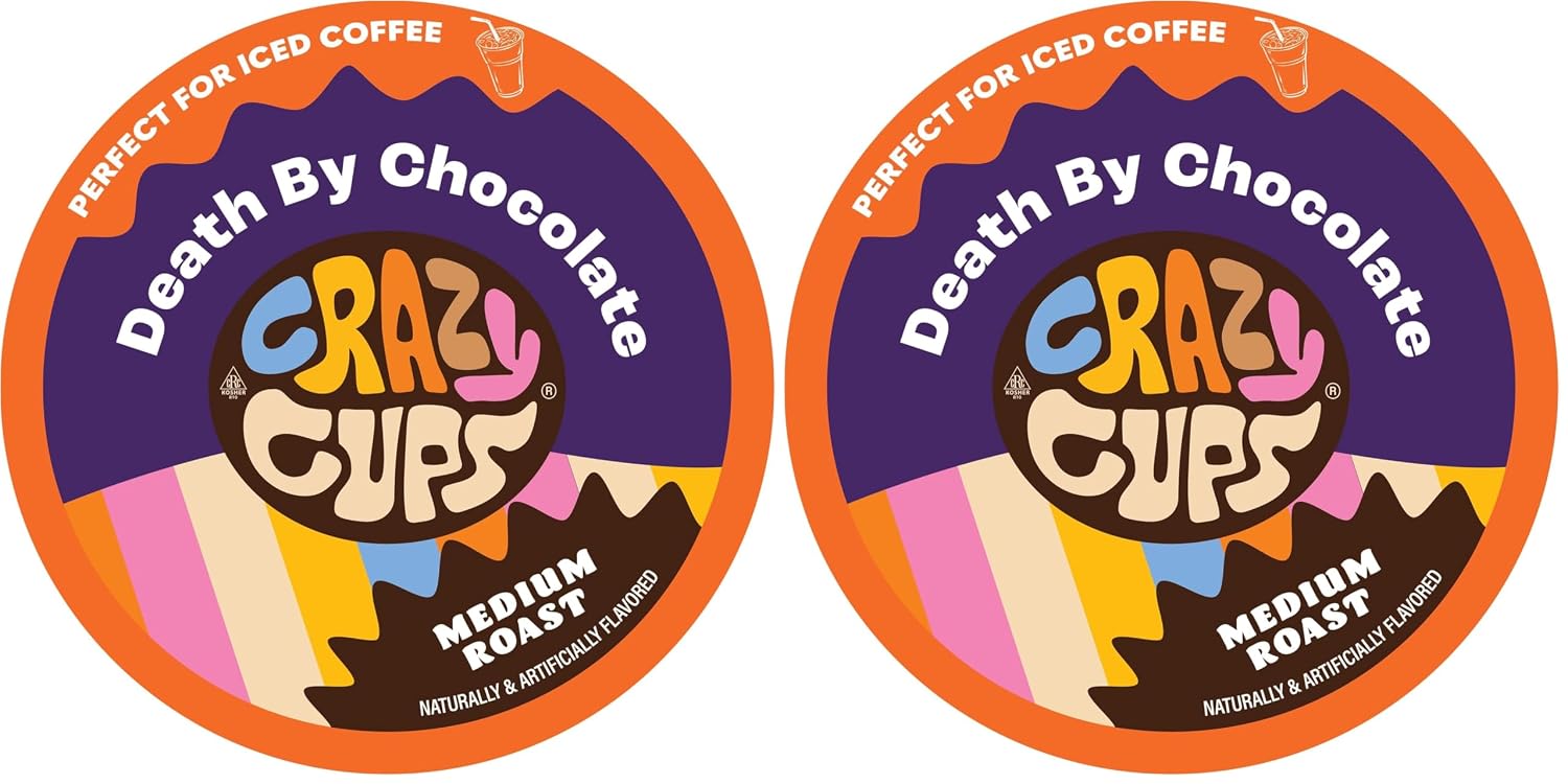 Crazy Cups Flavored Coffee Pods, Peppermint Chocolate Mocha Coffee, Single Serve for Keurig K-Cups Machines