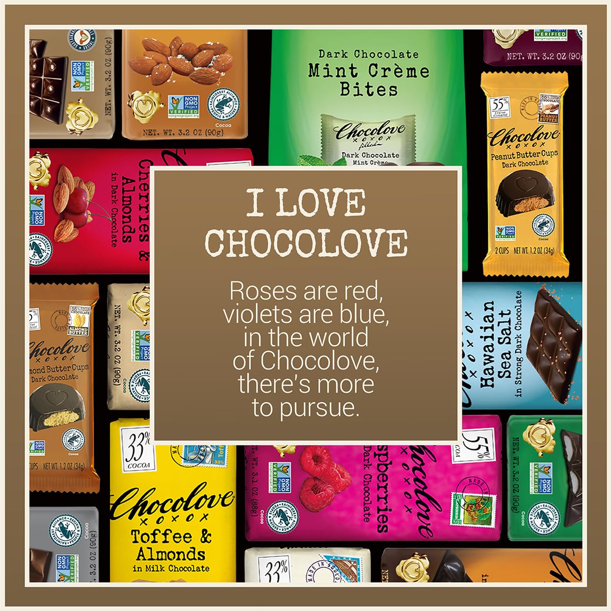 Chocolove Extra Strong Dark Chocolate Bars | 77% Cocoa | Strong & Smooth Premium Dark Chocolate | Rainforest Alliance Certified, Non-GMO