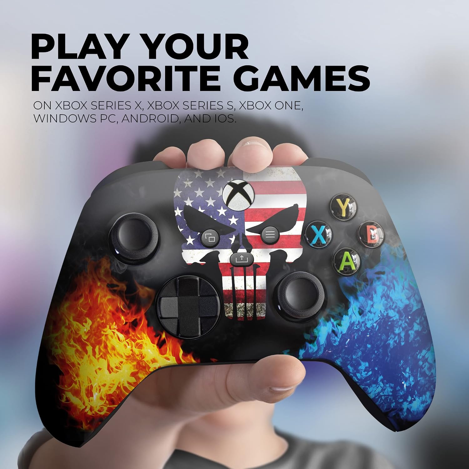 DreamController Green Weed Grass Custom X-box Controller Wireless compatible with X-box One/Series X/S Proudly Customized in USA with Permanent