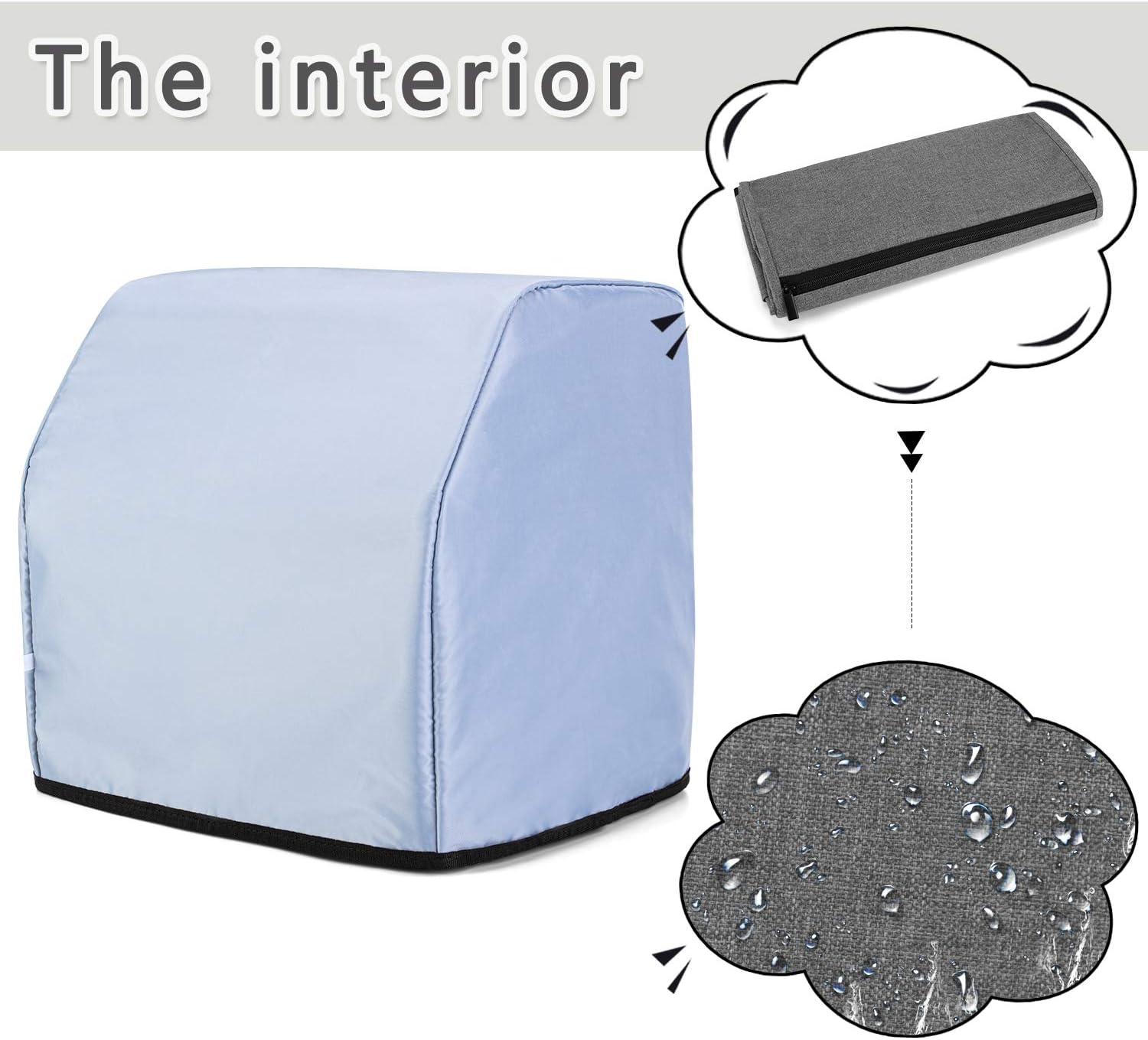 LUXJA Serger Machine Cover with Storage Pockets, Gray Dots