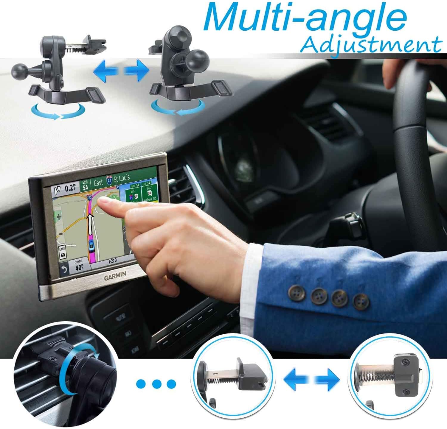 Garmin Air Vent GPS Mount | Compatible with Nuvi, RV, Dezl, Drive, Drivesmart, Driveassist and More