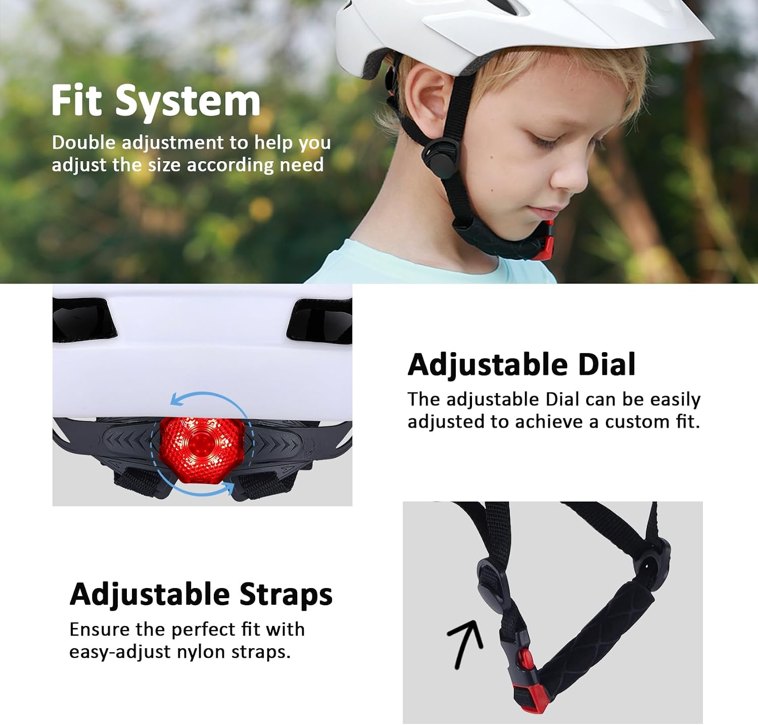 Kids Bike Helmet, Toddler Youth Helmet for Boys Girls, Ages 3-5, 5-8, 8-14