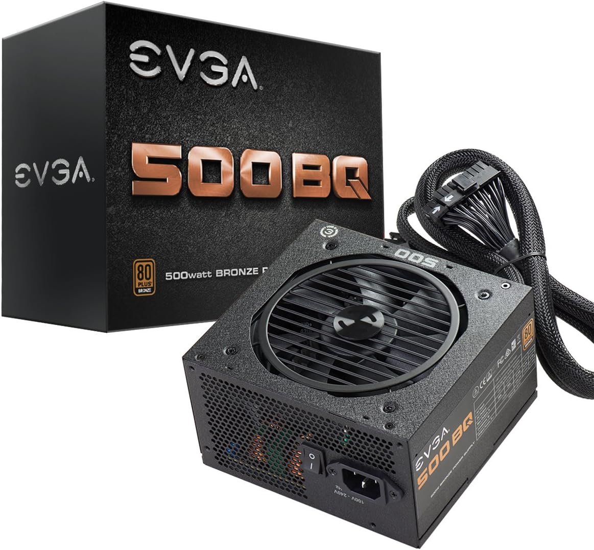EVGA 110-BQ-0500-K1, 500 Bq, 80+ Bronze 500W, Semi Modular, FDB Fan, 3 Year Warranty, Power Supply