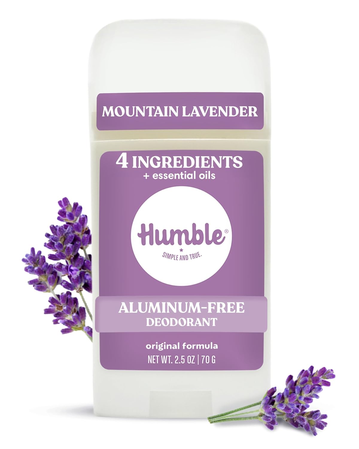 Humble Aluminum-Free Deodorant, Simply Unscented - 1 Pack | Baking Soda-Free, Clean, Fresh, Natural, Essential Oils, Sensitive Skin, Long-Lasting Odor Control, Cruelty-Free, Men & Women