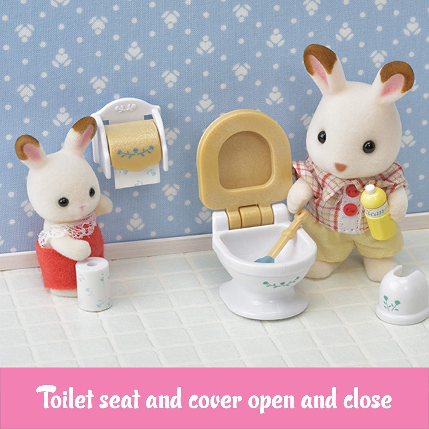 Calico Critters - Country Bathroom Set - Dollhouse Furniture Sets | Rustic tub-and-basin charm for the family washroom - detailed pieces for morning