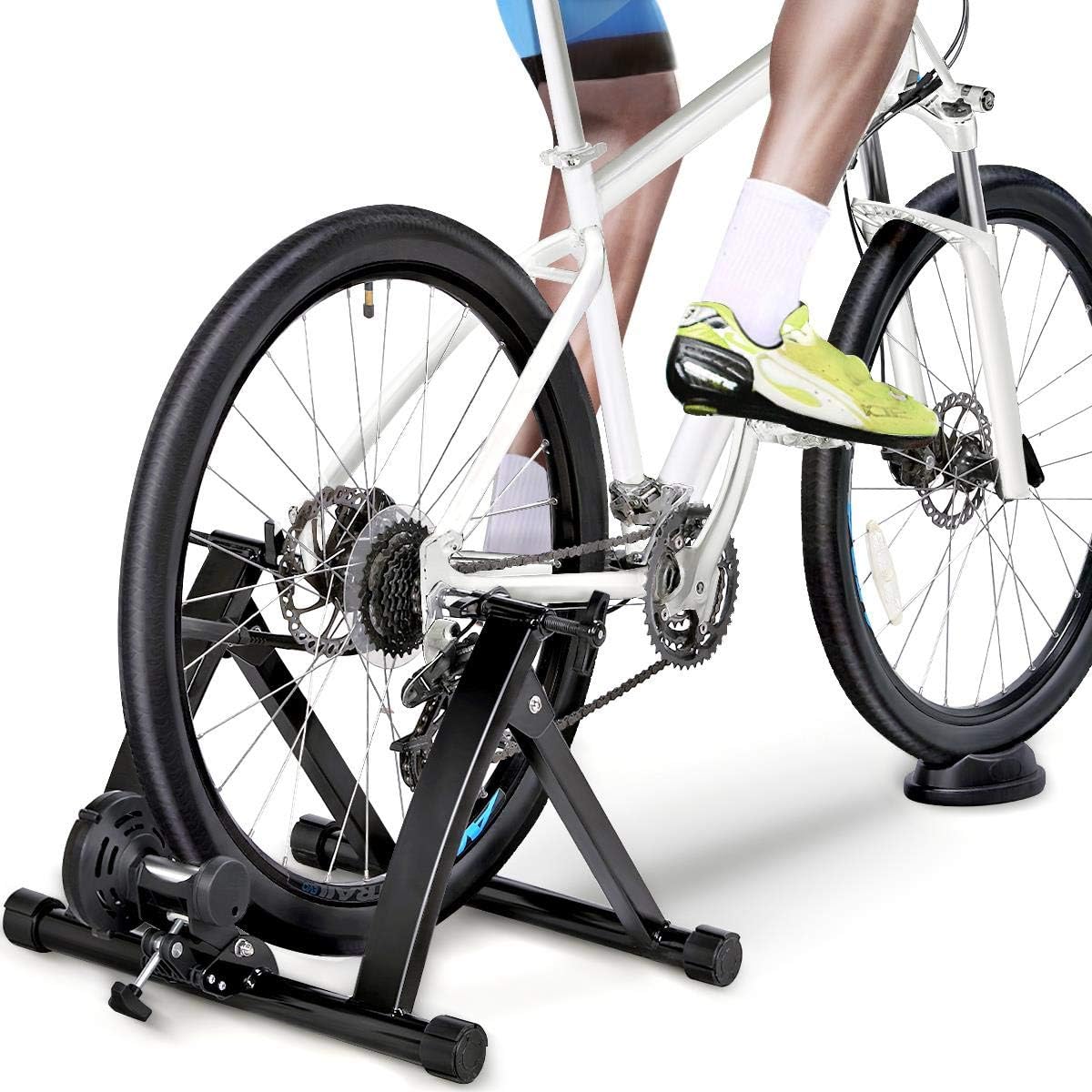 Yaheetech Magnetic Steel Bike Trainer Stand for Indoor Riding, 26-28in/700C | Quiet