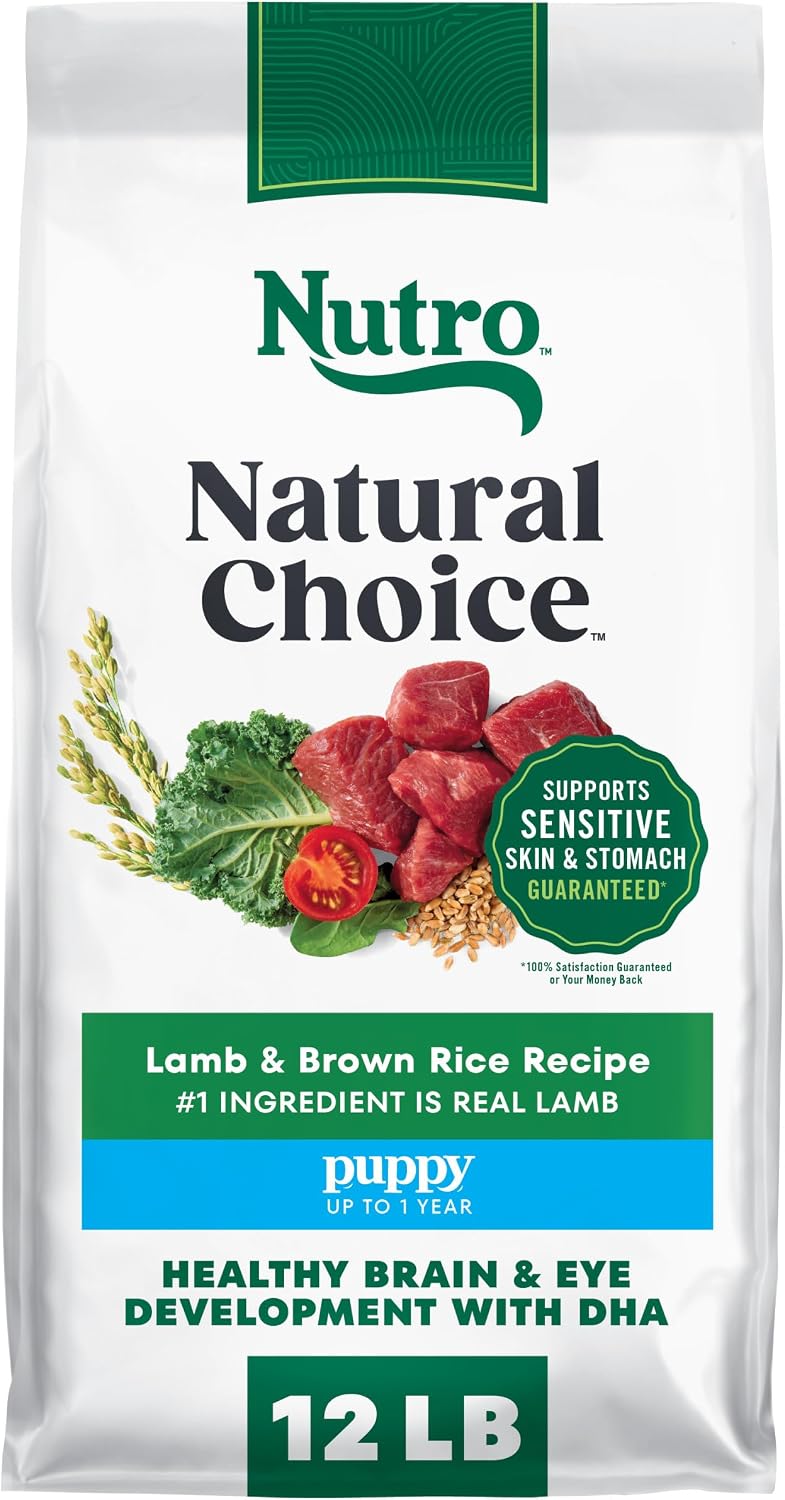 Nutro Natural Choice Puppy Dry Dog Food, Chicken & Brown Rice, 5 lb | Real chicken #1 ingredient, supports brain & eye development, healthy bones & muscles, non-GMO, made in USA