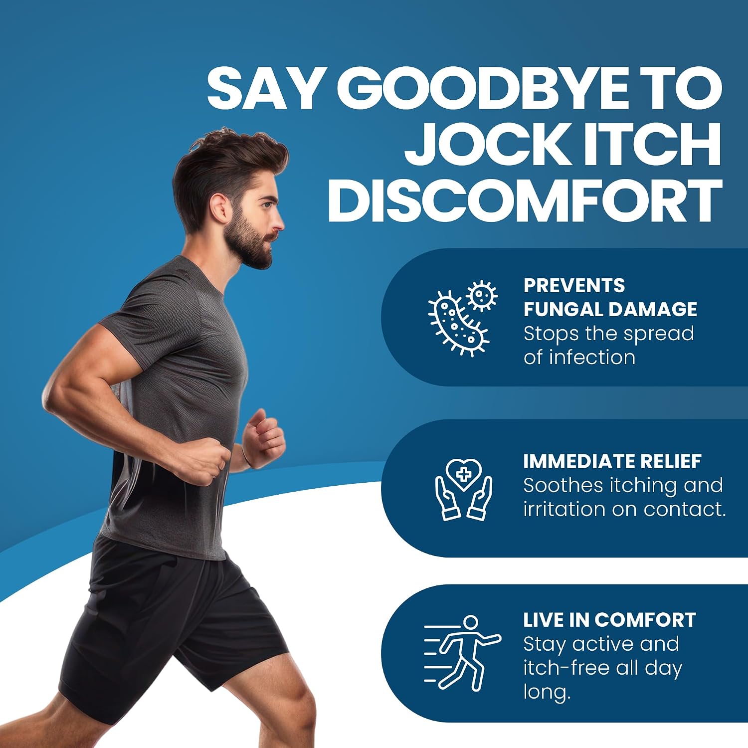 FUNGINIX Jock Itch Treatment - Relieves Itching, Burning, Scaling, and Chafing, Natural Anti Itch Treatment with Tolnaftate