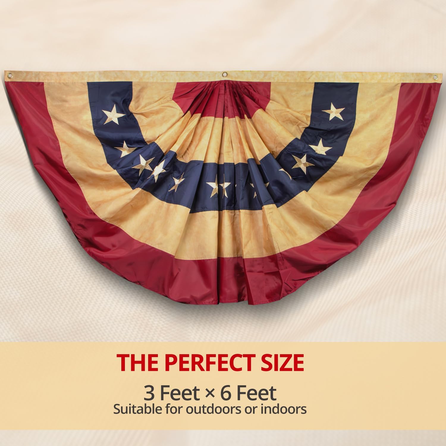 ANLEY Vintage Style US National Pleated Fan Flag