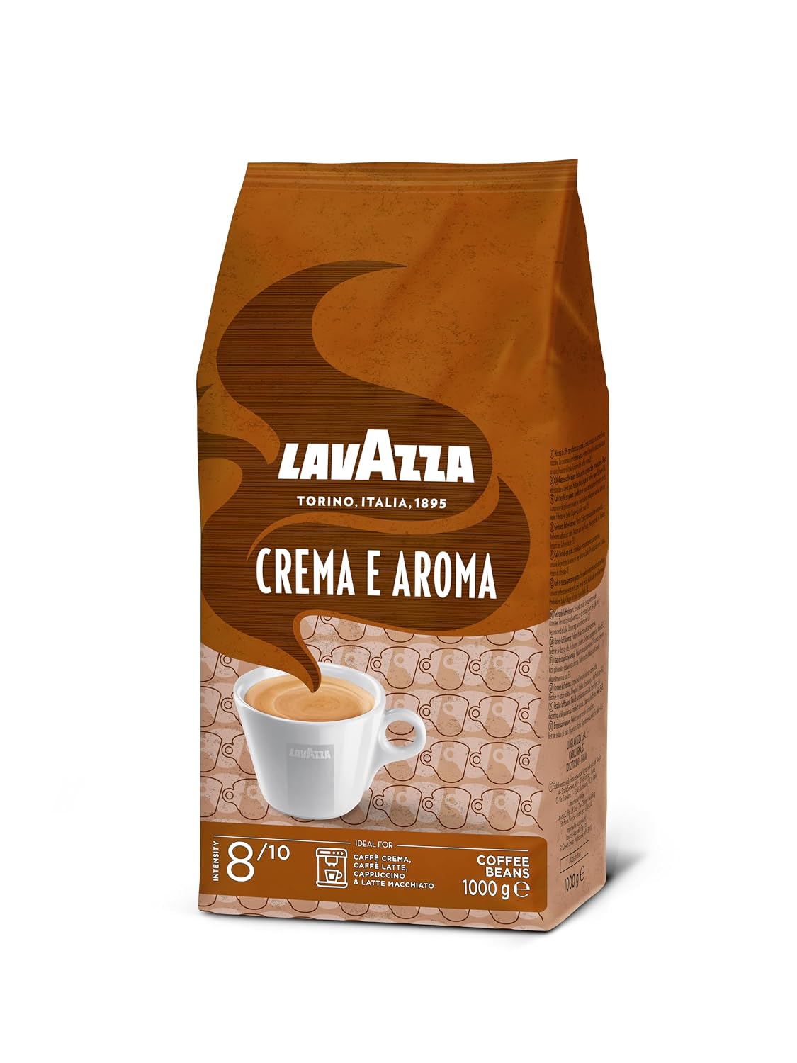 Lavazza Super Crema Whole Bean Coffee, Medium Espresso Roast, Arabica and Robusta Blend, 2.2 lb Bag, Package May Vary (Pack of 1)