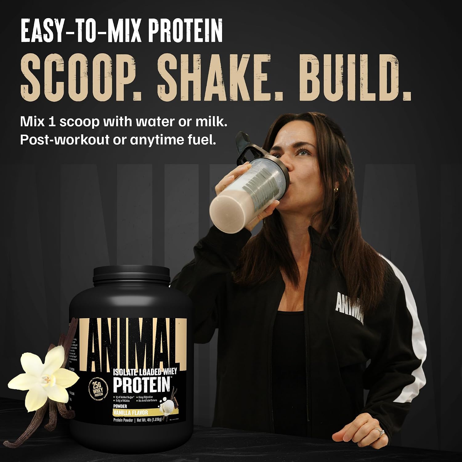 Animal Whey Isolate Protein Powder - Loaded for Pre & Post Workout Muscle Builder and Recovery with Digestive Enzymes for Men & Women - 25g Protein, Great Taste, Low Sugar - Chocolate 2 lbs