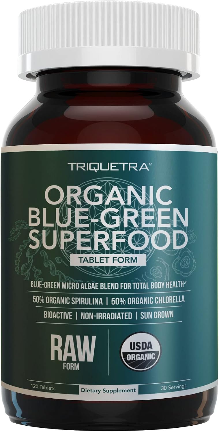 Organic Spirulina & Chlorella Tablets – 4 Organic Certifications, Raw