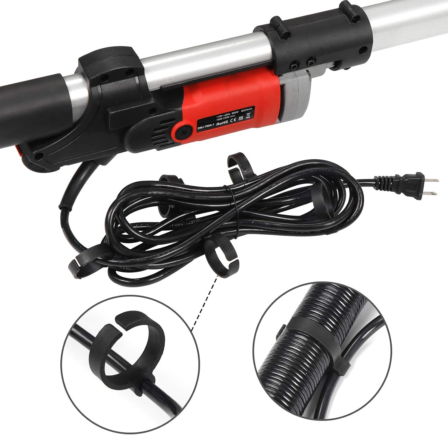 JupiterForce 800W Electric Drywall Sander Automatic Vacuum System Adjustable Variable Speed with 6 Sanding Discs