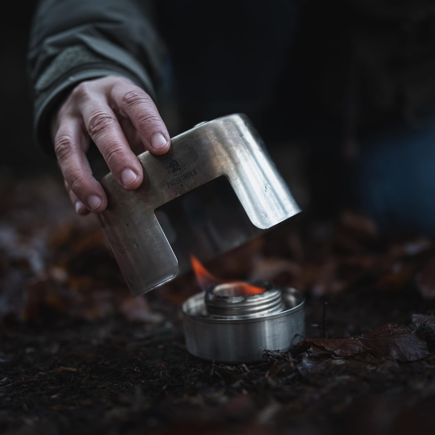 The Pathfinder School Stainless Steel Alcohol Camp Cooking Pack Stove
