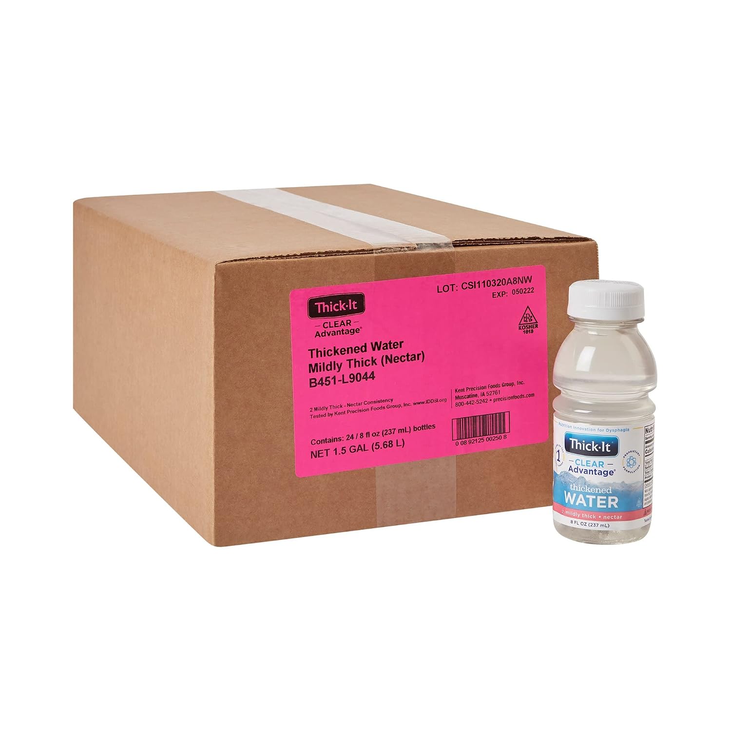 Thick-It Clear Advantage Mildly Thick/Nectar Water Drink, 8 oz, 24 Pack