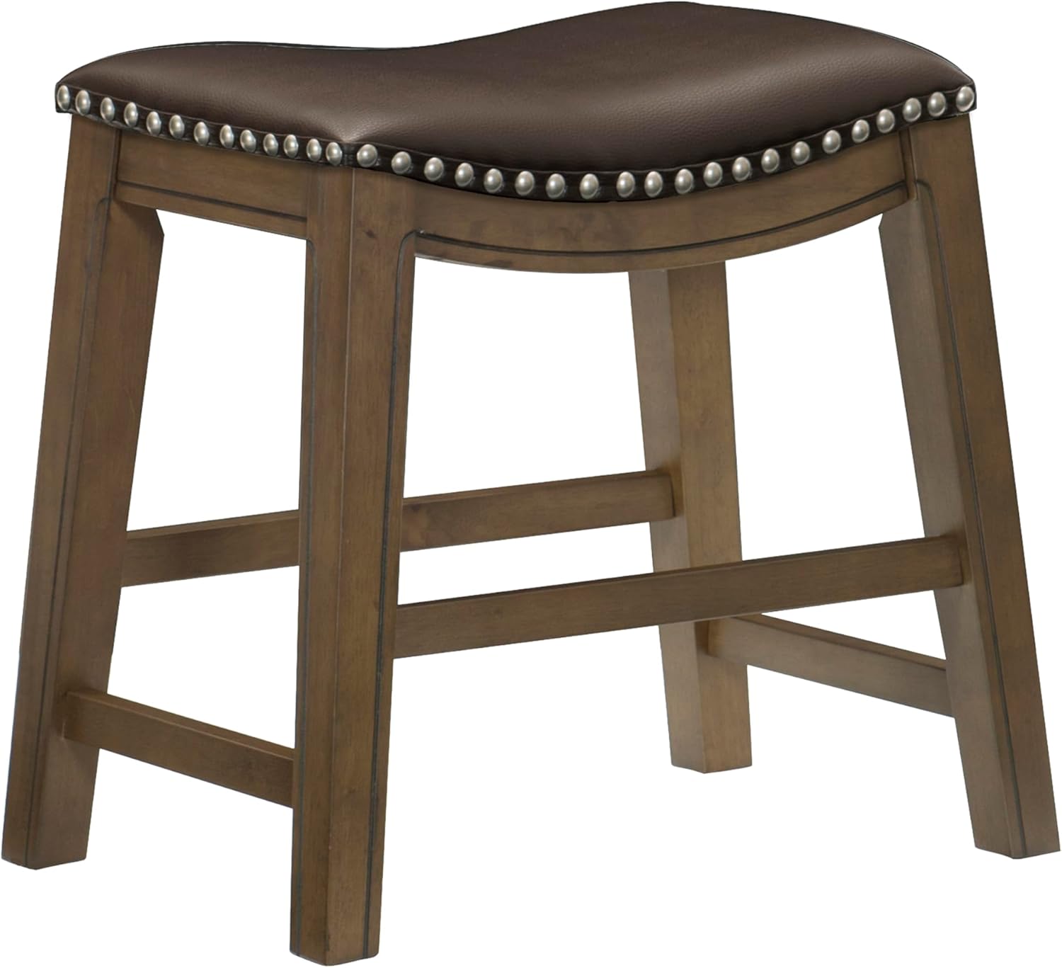 Lexicon Ordway Solid Wood Counter Height Stool - Saddle Kitchen Stool Counter Height Stools for Dining, Armless Chair Seating Options, Perfect for Casual Entertaining Spaces, 25" SH, Black