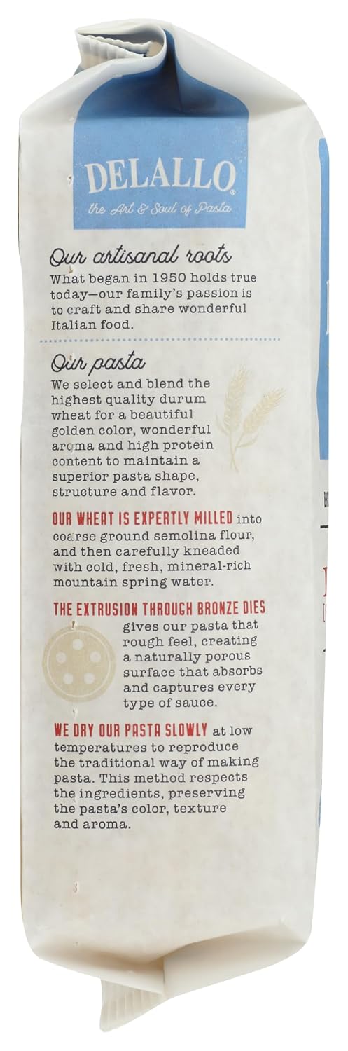 DeLallo Farfalle Pasta, Bow-Tie Shape, Made in Italy, Bronze Cut, Made with Only 100% Durum Wheat Semolina Flour, All Natural, Non-GMO, Kosher, Vegan