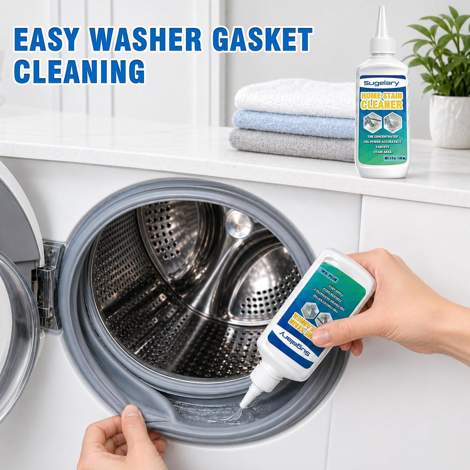Sugelary Mold Stain Cleaner, 5 fl oz Mold Stain Cleaner Gel for Washing Machine, Home Stain Cleaning Gel for Fridge, Tile, Grout