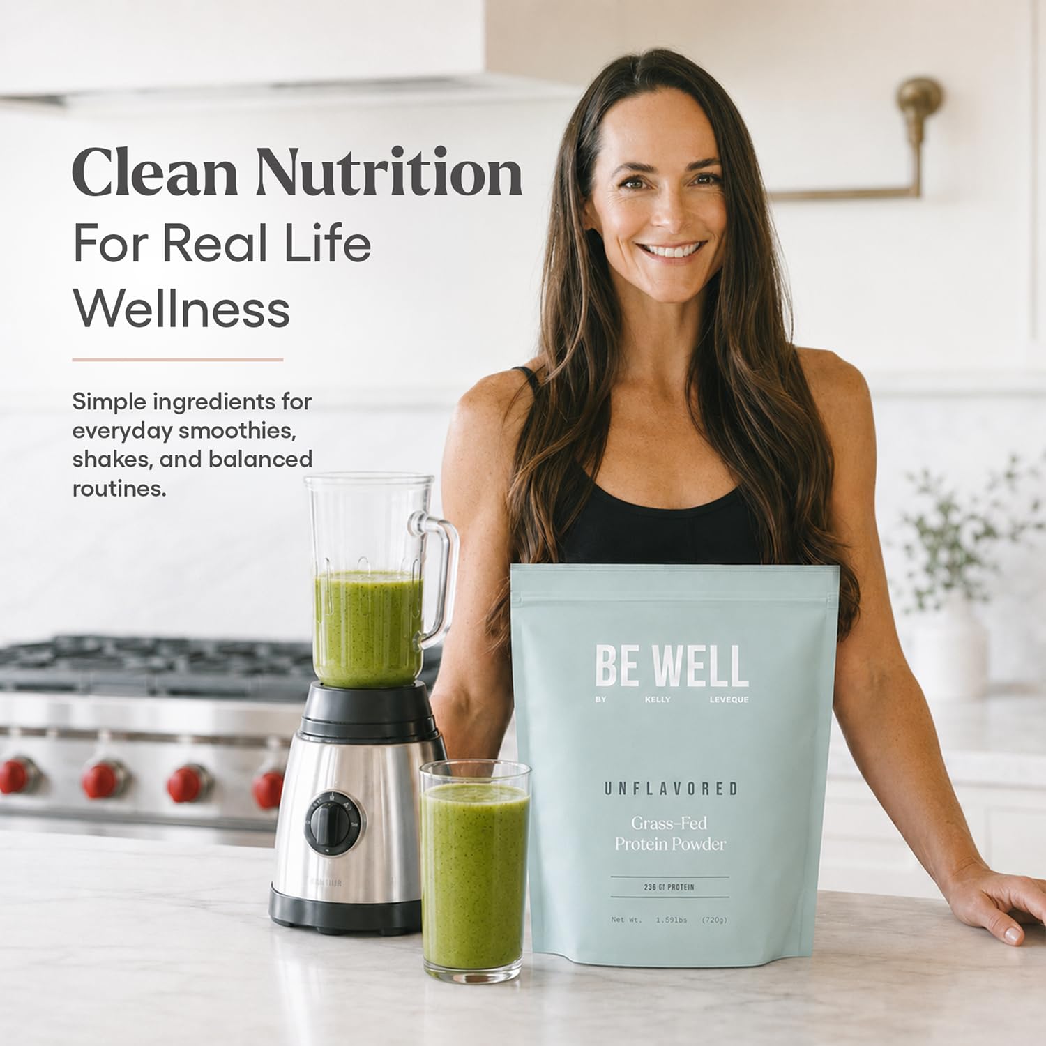 Be Well by Kelly Grass Finished Beef Protein Powder Vanilla Flavor