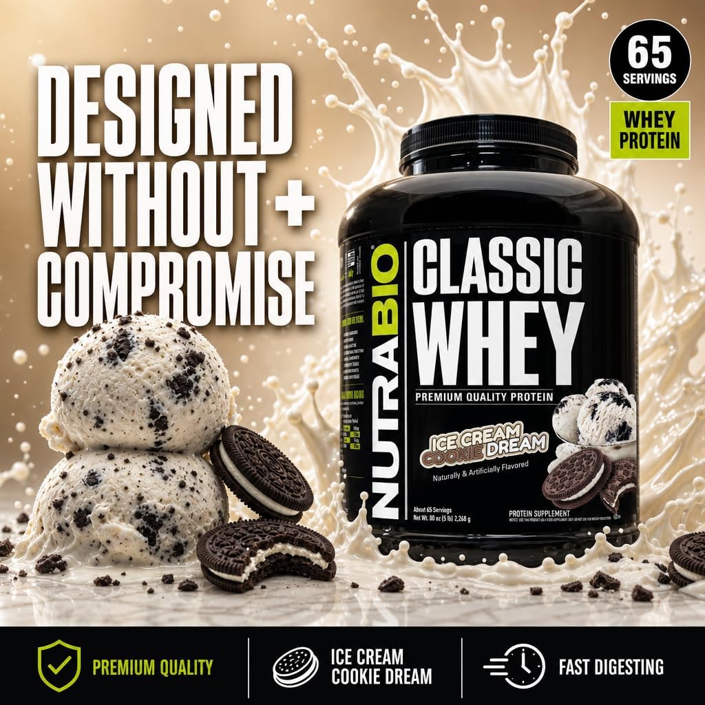 NutraBio Classic Whey Protein Powder- 25G of Protein Per Scoop - No Fillers, Artificial Colors, Preservatives - Chocolate Milkshake, 2 Pounds