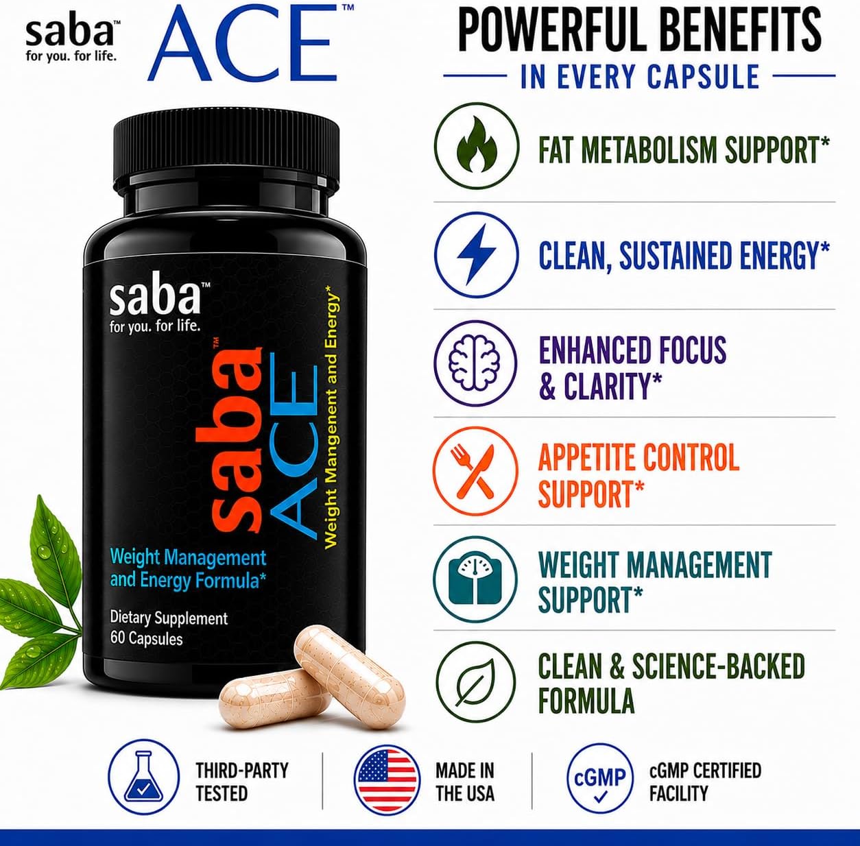 Appetite Control, Energy & Metabolism Support Supplement with Green Tea, TeaCrine®, Dynamine®