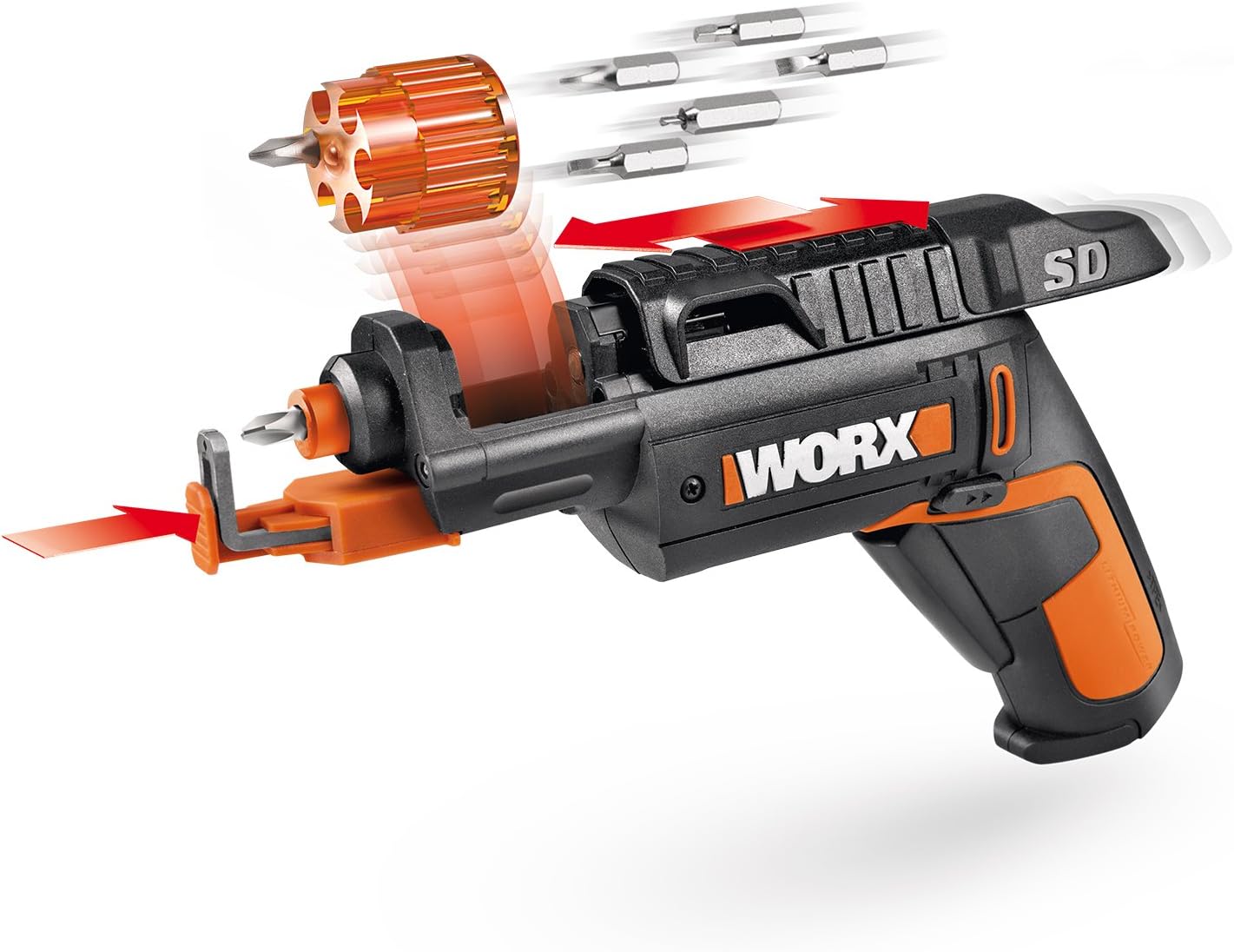 WORX Cordless Screwdriver, 4V 6-Bit Cartridge with Screw Holder, WX255L