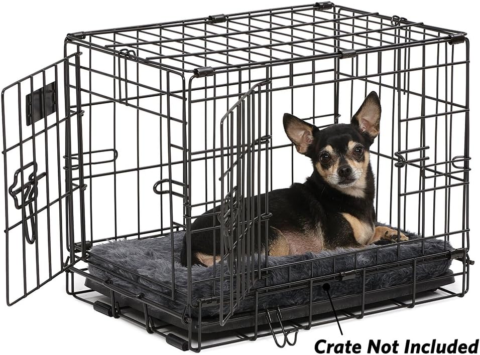 MidWest Homes for Pets QuietTime XXS Dog Bed – Cinnamon Faux Fur Bolster, Ultra-Soft and Machine Washable, Fits 18-Inch Crates and Carriers, for Small Dogs and Cats