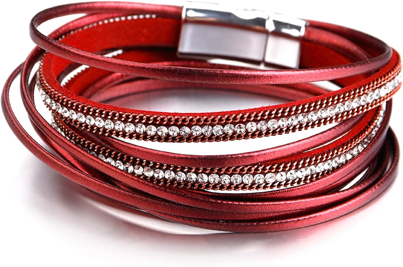 Fesciory Leather Wrap Bracelets for Women, Boho Western Layered Jewelry