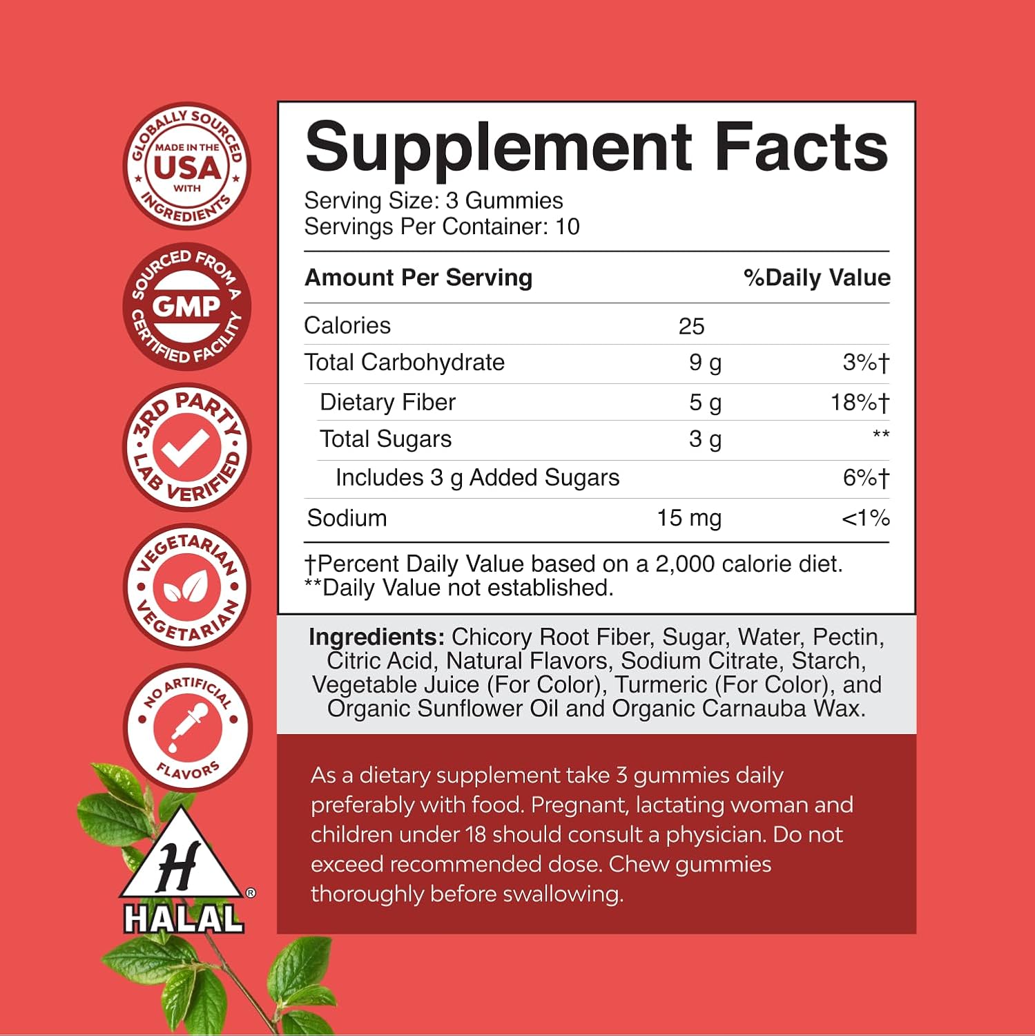 Tasty Prebiotic Fiber Gummies for Adults - High Fiber Supplement Gummies Vitamins for Adults with Prebiotic Soluble Chicory Root for Immunity and