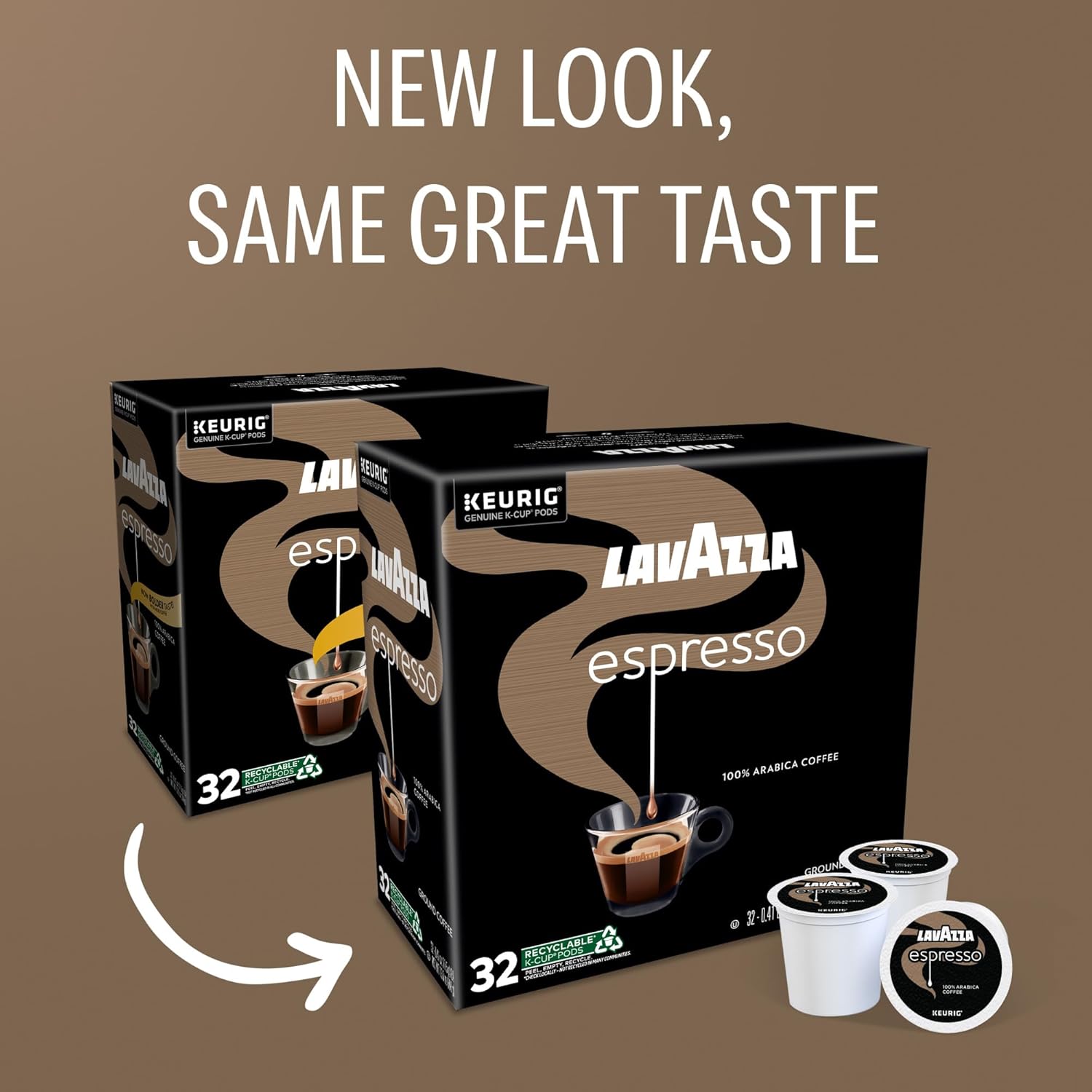 Lavazza Espresso, Single-Serve Keurig K-Cup Pods, Medium Roast Coffee, 32-Count Box