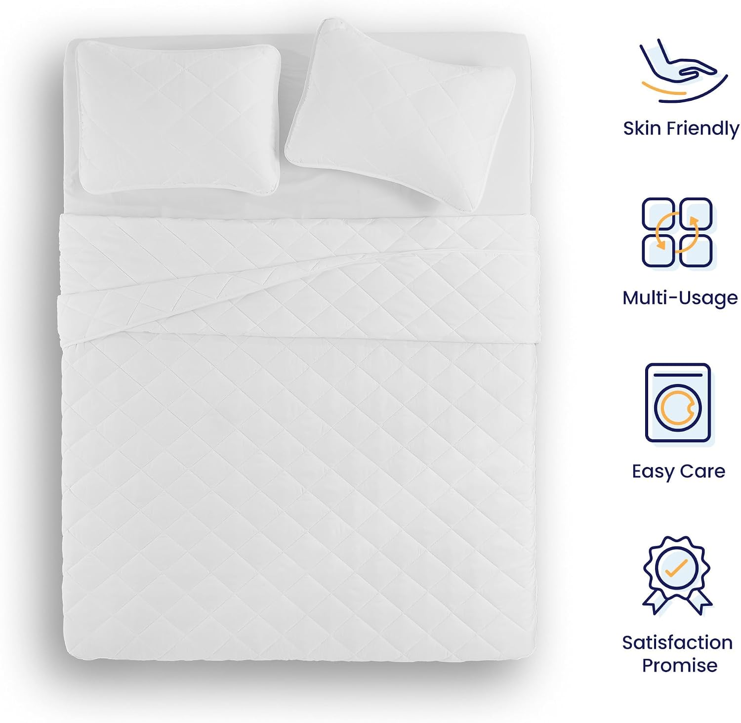 SLEEP ZONE 3-Piece Printed Quilt Set - Full/Queen Size - Lightweight Reversible Bedding Coverlet Set for All Season (Classic Paisley Pattern)
