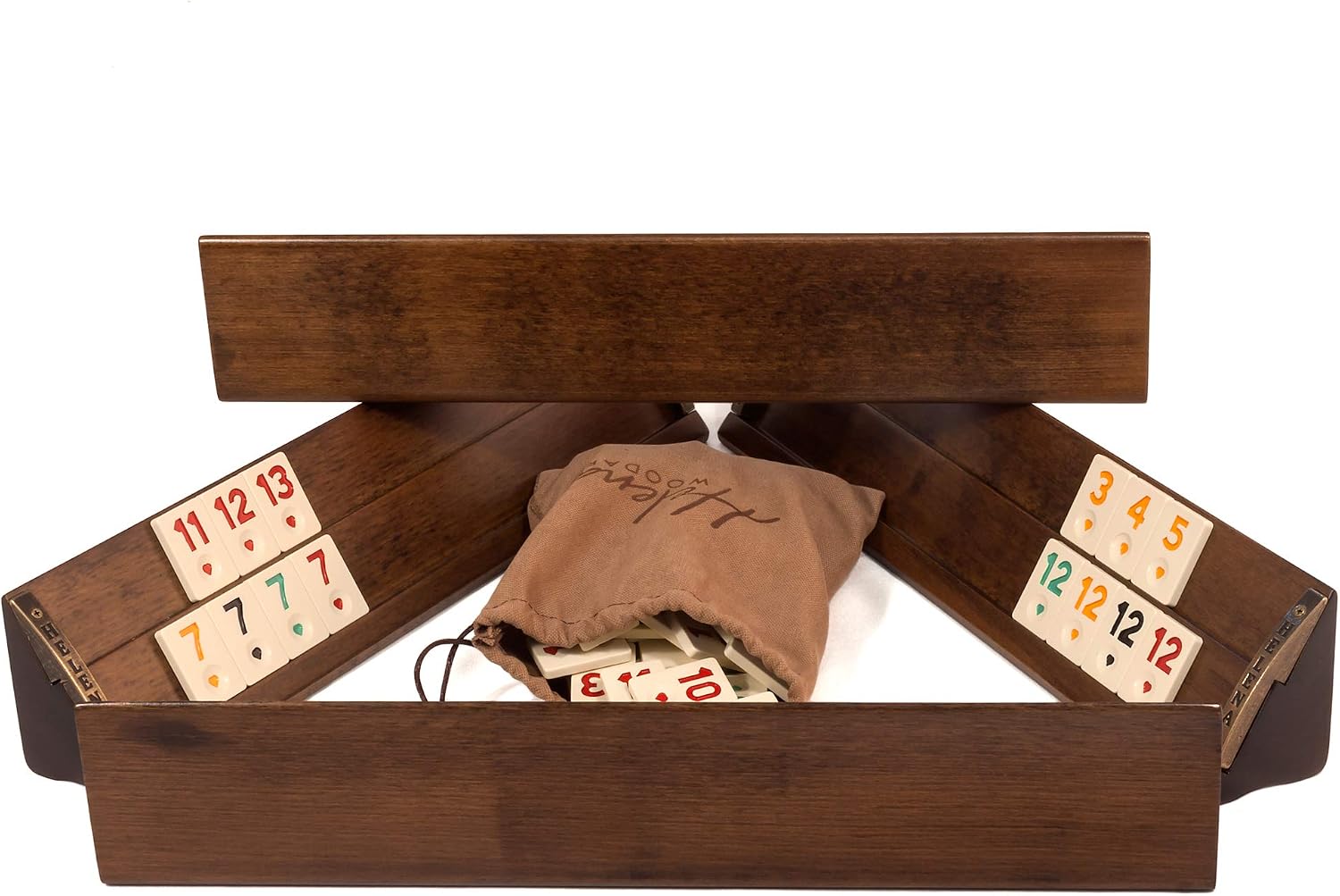 Helena Wood Art Wooden Rummy Game - Massive Wooden Turkish Okey Game Set | Straight Handmade Rummy Game Set