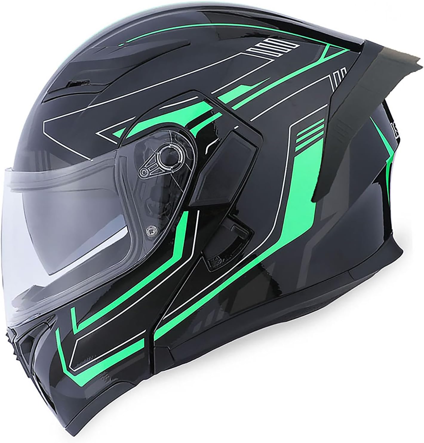 1Storm Motorcycle Modular Full Face Helmet Bike Flip up Dual Visor Sun Shield: HB89 Matt Black