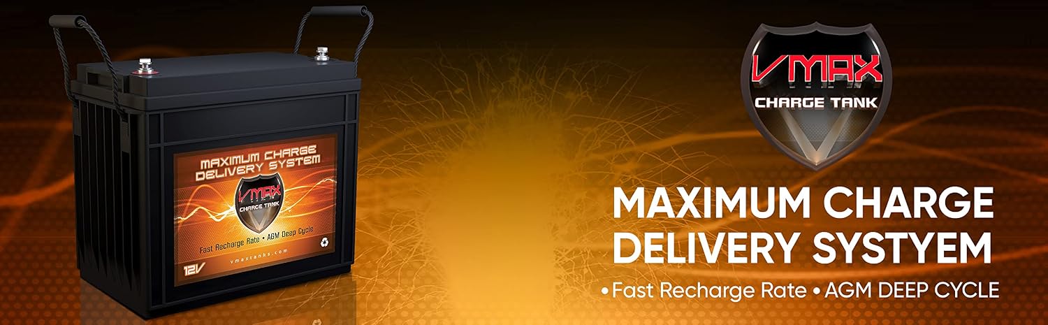 VMAX MR147-155 12V 155Ah AGM Deep Cycle Marine Battery for Minn Kota Endura Max 55 Hand Control 12V 55lb Trolling Motor