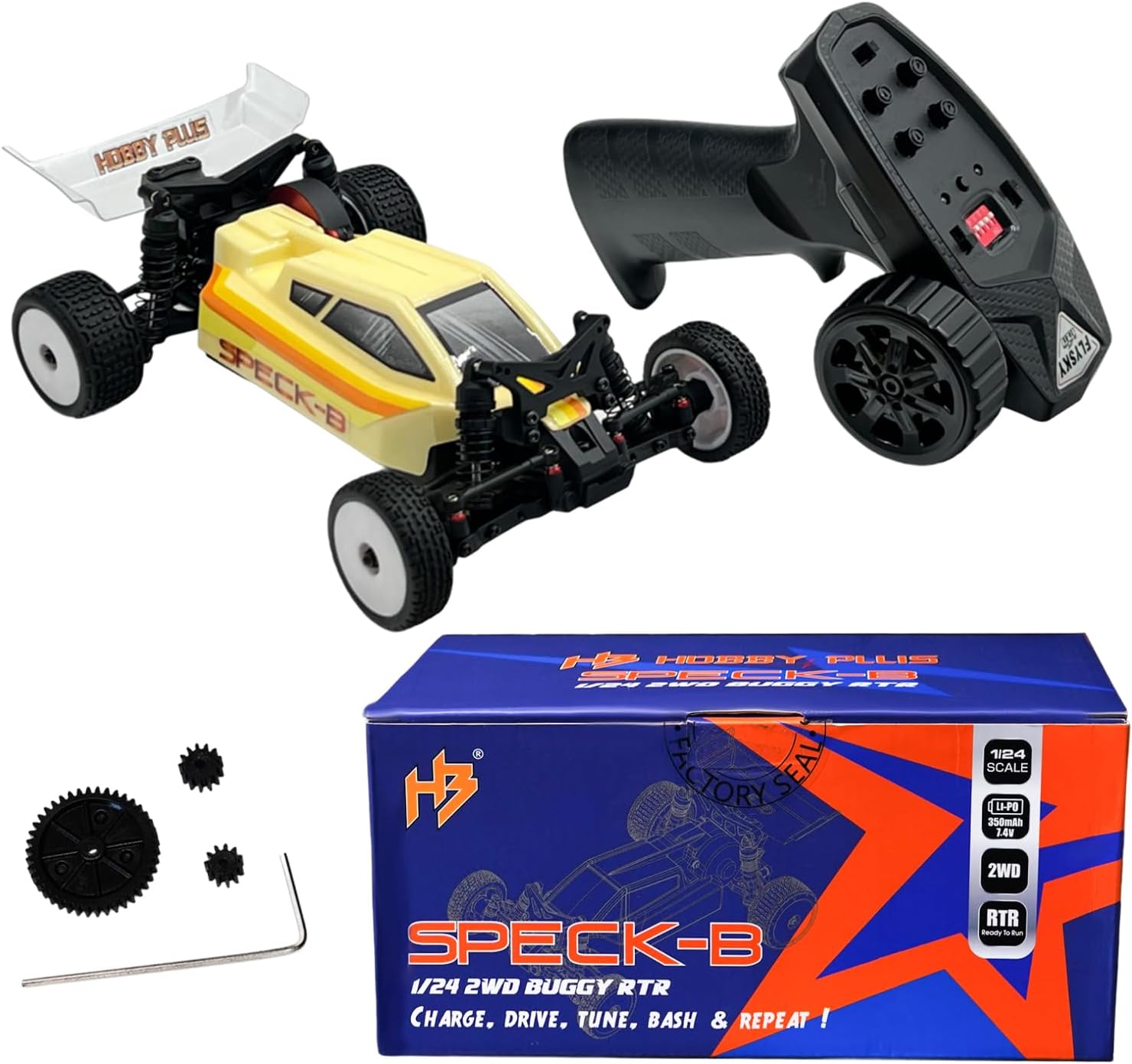 HOBBYPLUS Speck B Elite Brushless 1/24 2WD Mini RC Car - RTR RC Buggy, Fast Mini Racing Buggy – Remote Control Car Racing Vehicles (Razor Magenta)