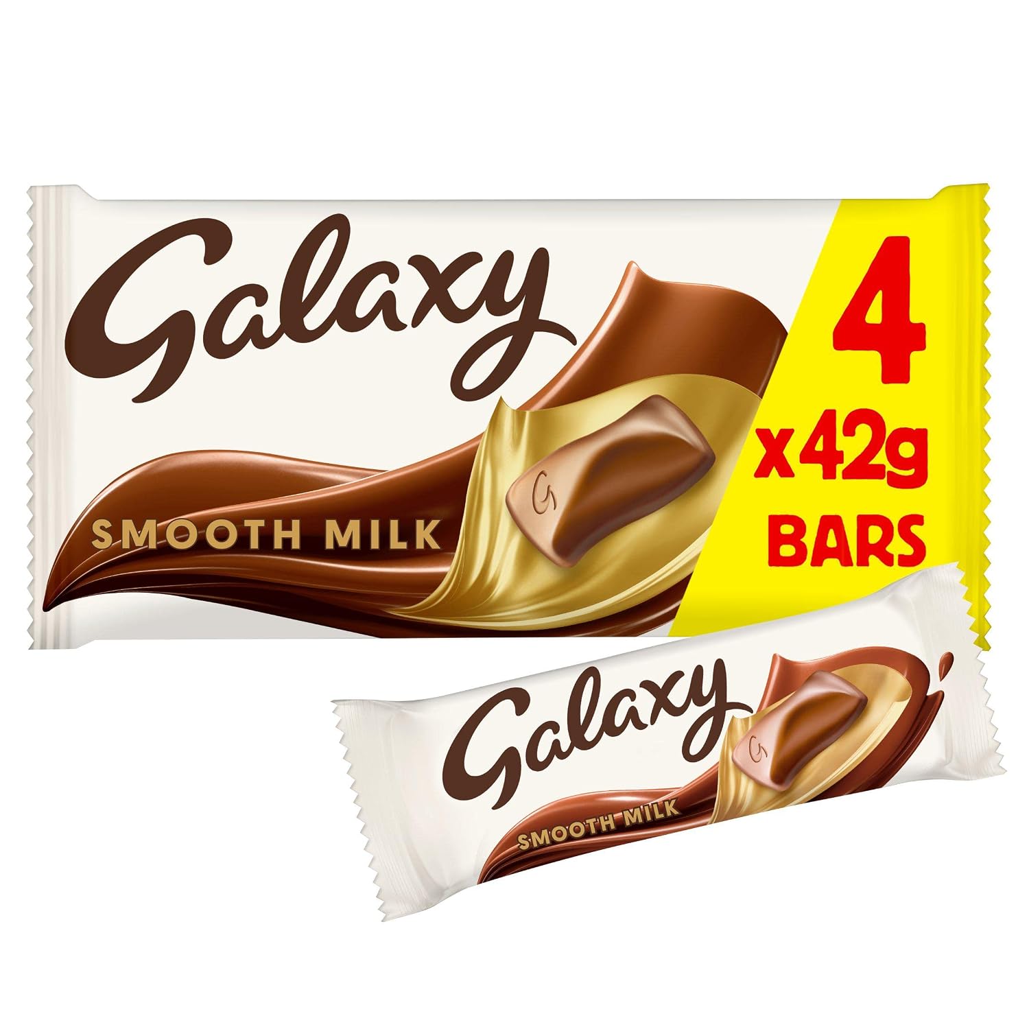 Galaxy Smooth Milk Chocolate 42g (Pack of 4)