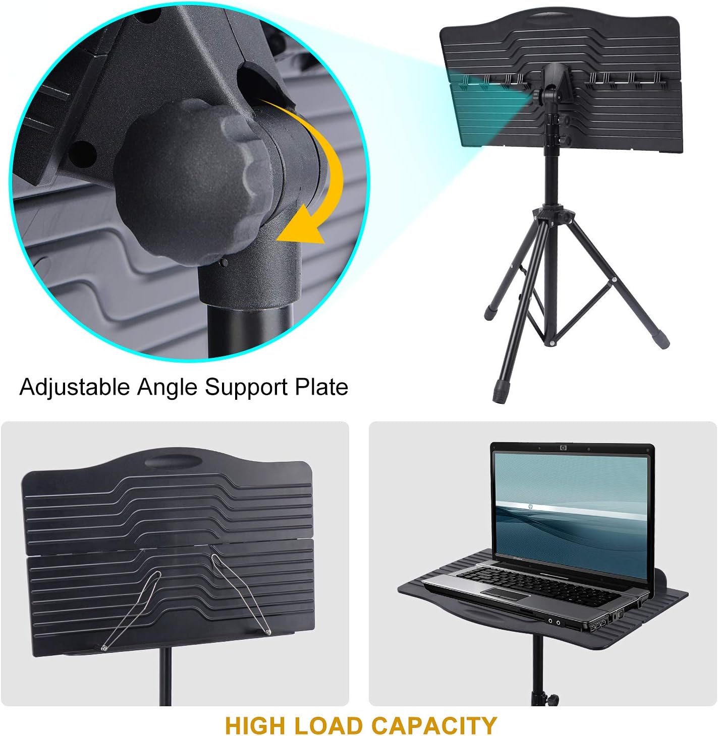 Klvied Portable Folding Sheet Music Stand with Violin Hanger