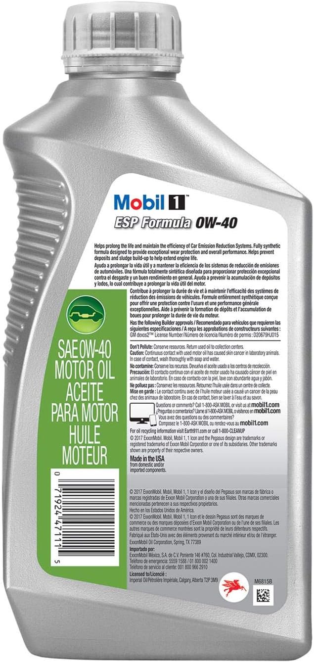 Mobil 1 0W40 6 Quart Oil/ACDelco PF64 Filter Change Kit