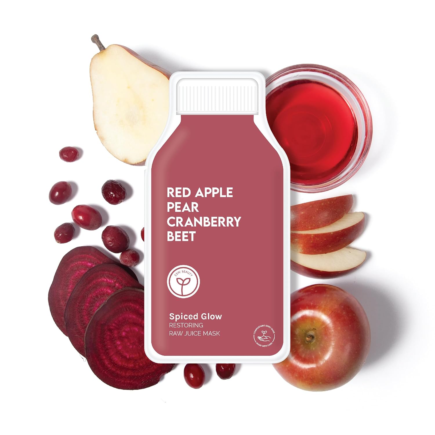 ESW Beauty Strawberries & Cream Soothing Face Mask, Korean Skin Care 1 Pack